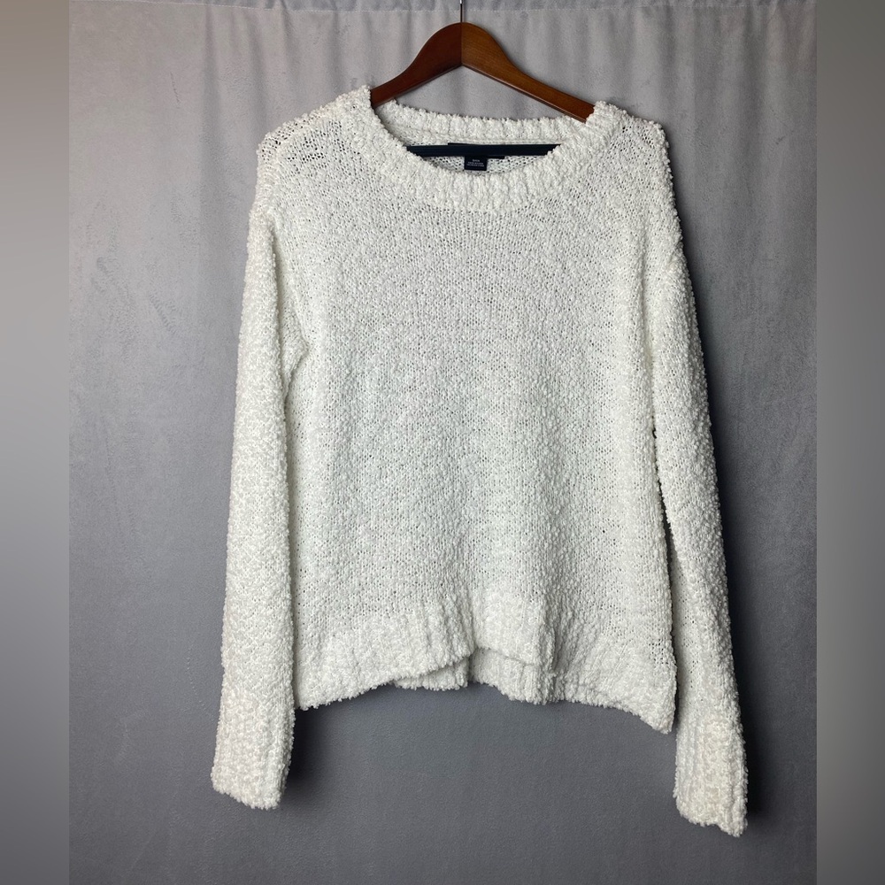 Social Standard by Sanctuary Fluffy White Softgirl Boucle Knit Fall Sweater S